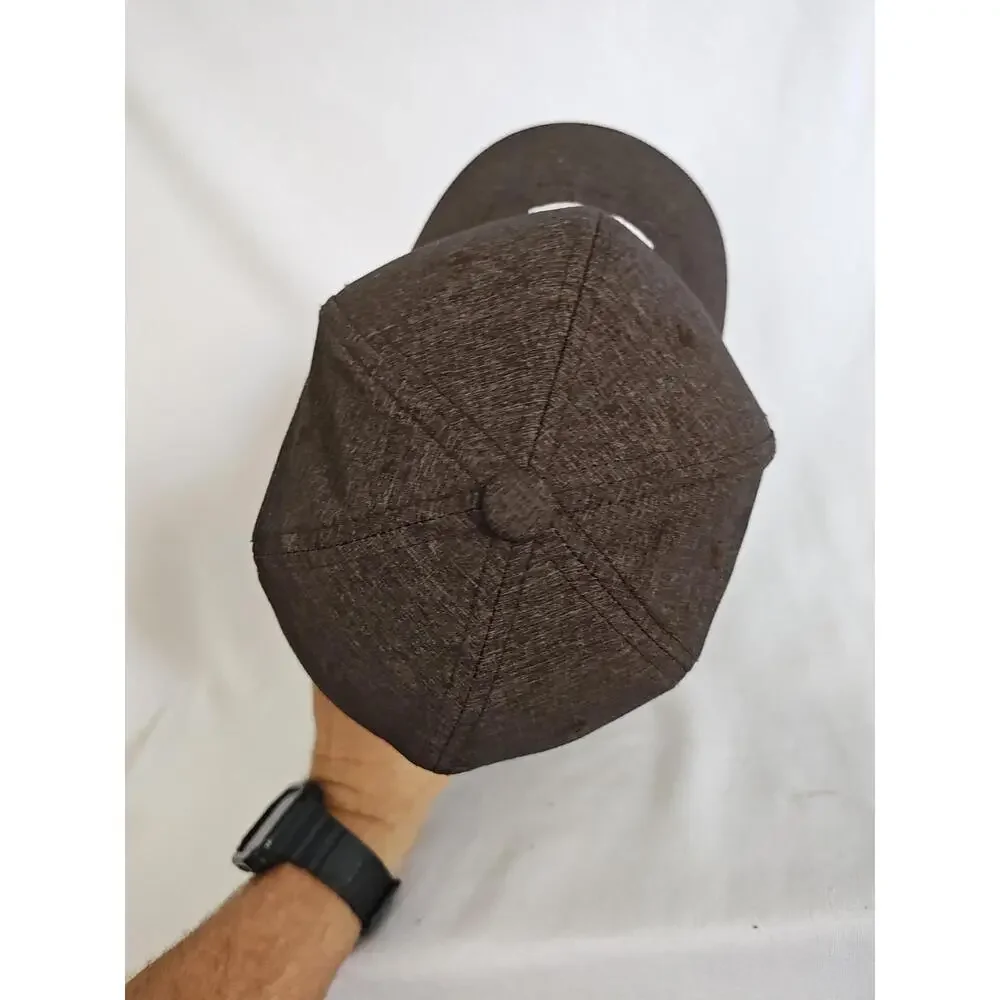 Hurley Men's Hat Brown Gray Yupoong Baseball Cap Flexfit S/M‎ Embroidered Logo